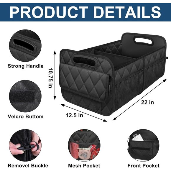 🆕Men Black Car Organizers and Storage with 6 Pocket Car Accessoriesizer Trunk - Picture 7 of 11